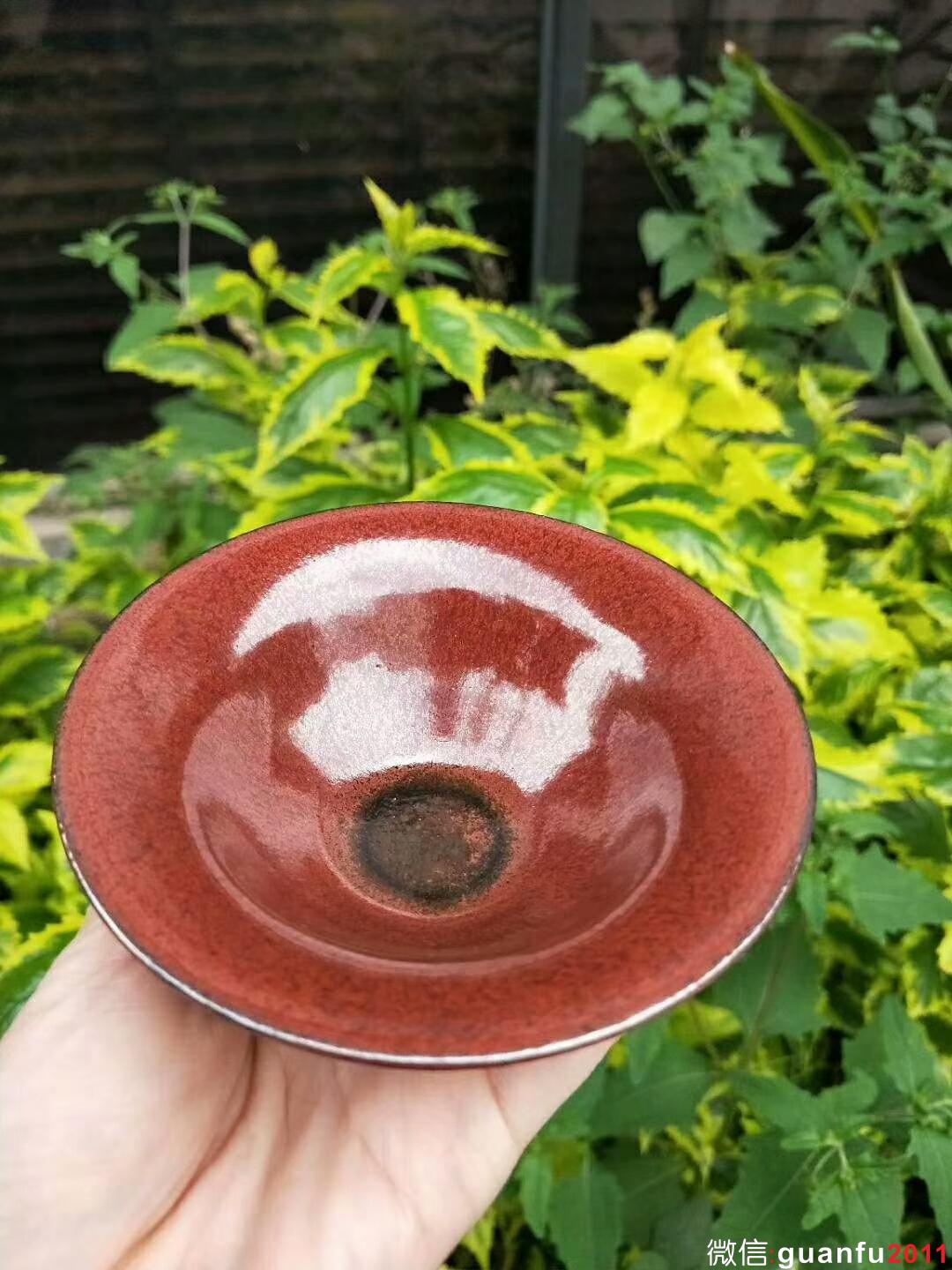 吳立勇師傅 棗紅盞：口徑10.5*4.5