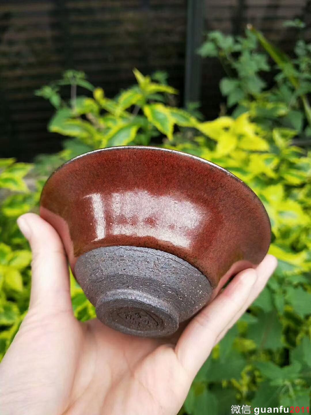 吳立勇師傅 棗紅盞：口徑10.5*4.5