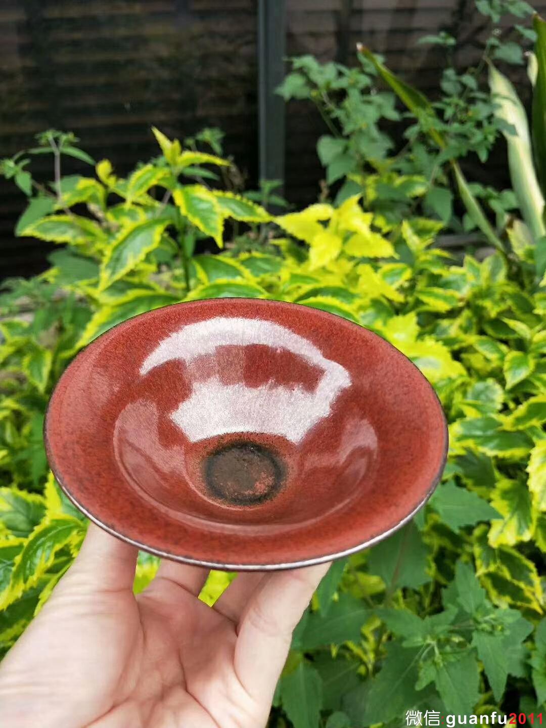 吳立勇師傅 棗紅盞：口徑10.5*4.5