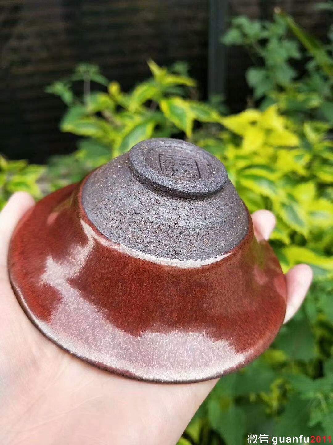 吳立勇師傅 棗紅盞：口徑10.5*4.5