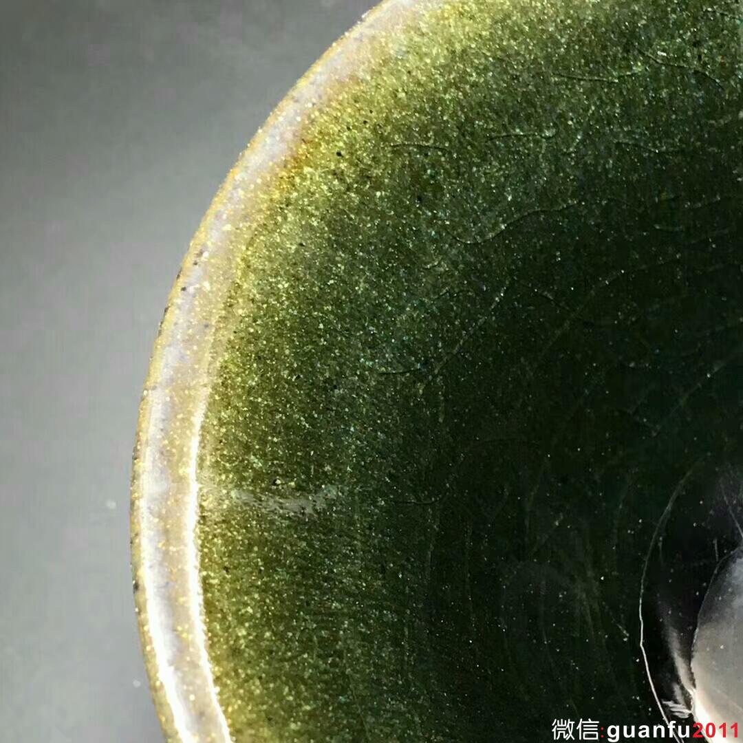 張中欽老師 綠釉天目盞：口徑9.8*5.5
