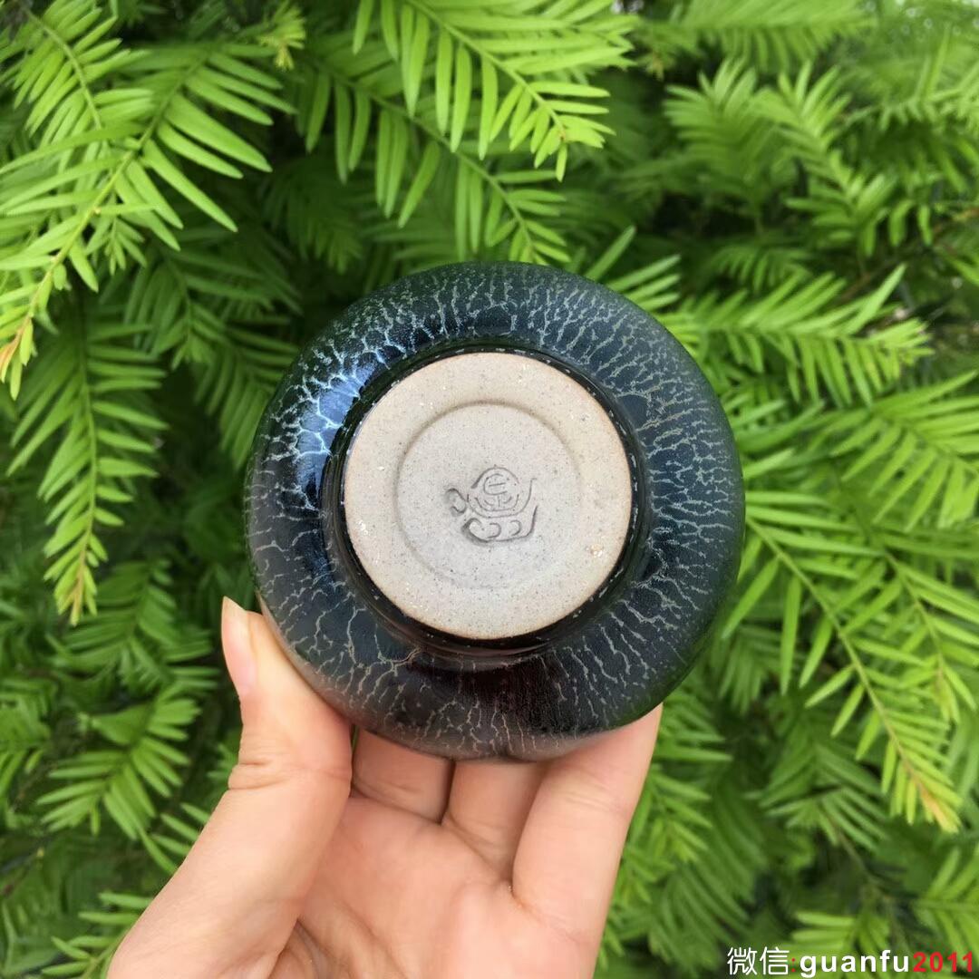 金長有老師 藍(lán)蓮花全包釉禪意杯：口徑7.5*4.8