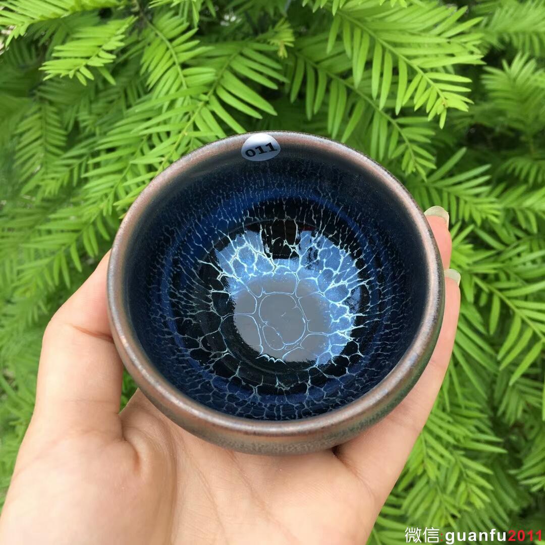 金長有老師 藍(lán)蓮花全包釉禪意杯：口徑7.5*4.8