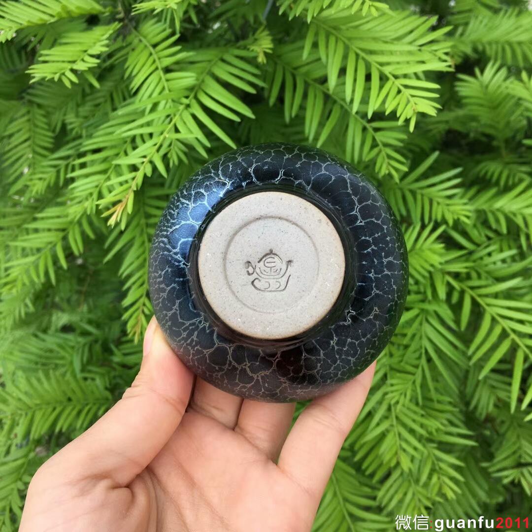 金長有老師 藍(lán)蓮花全包釉禪意杯：口徑7.5*4.8