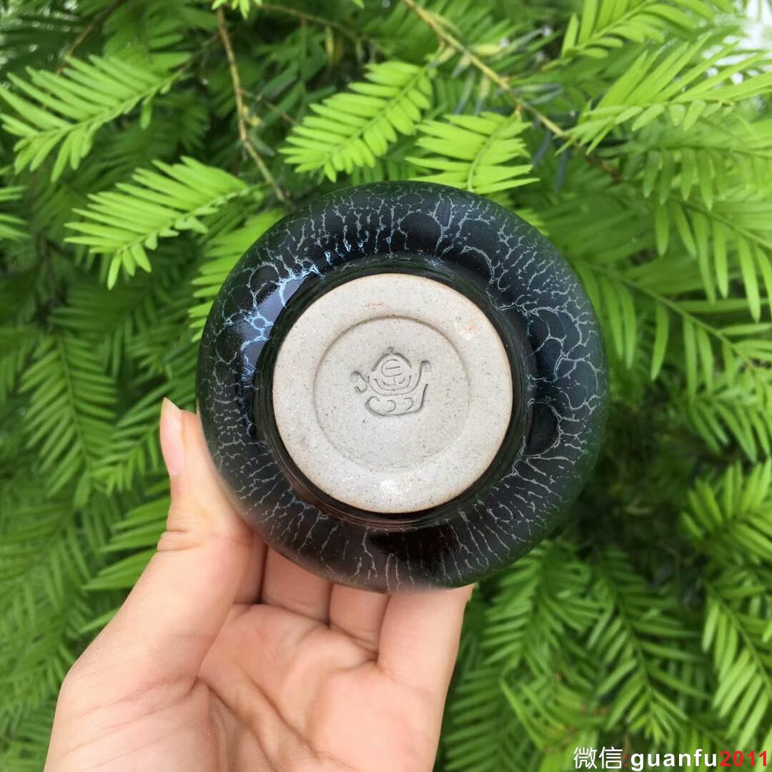 金長有老師 藍(lán)蓮花全包釉禪意杯：口徑7.5*4.8