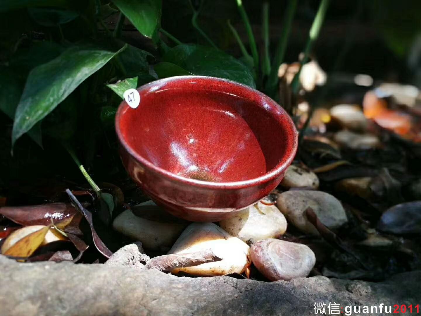 吳立勇老師 柿紅盞：口徑8*5.3