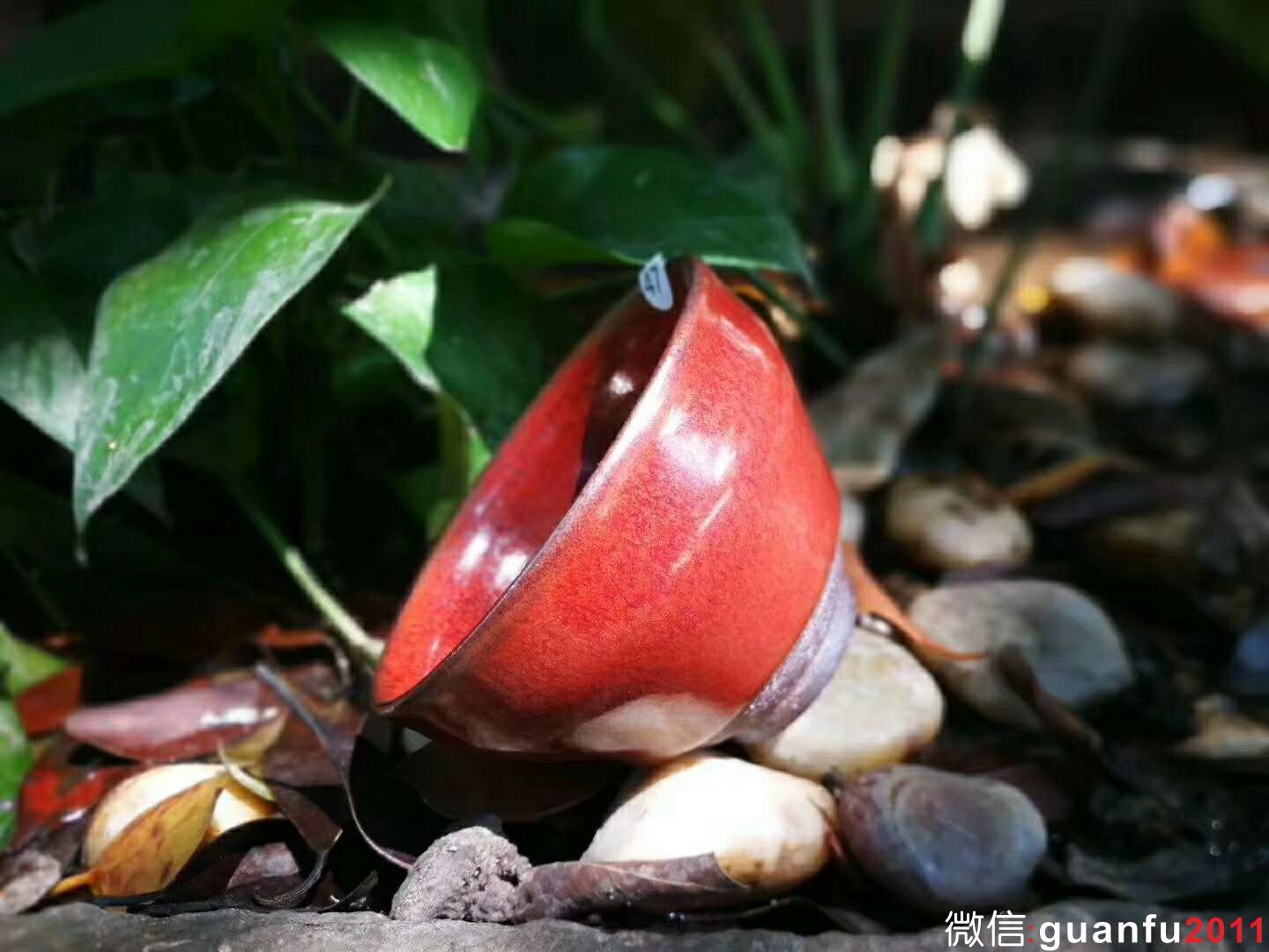 吳立勇老師 柿紅盞：口徑8*5.3