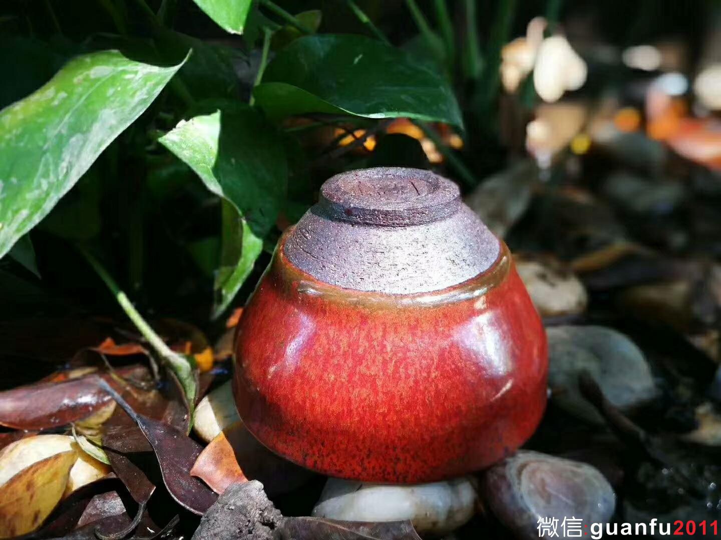 吳立勇老師 柿紅盞：口徑8*5.3