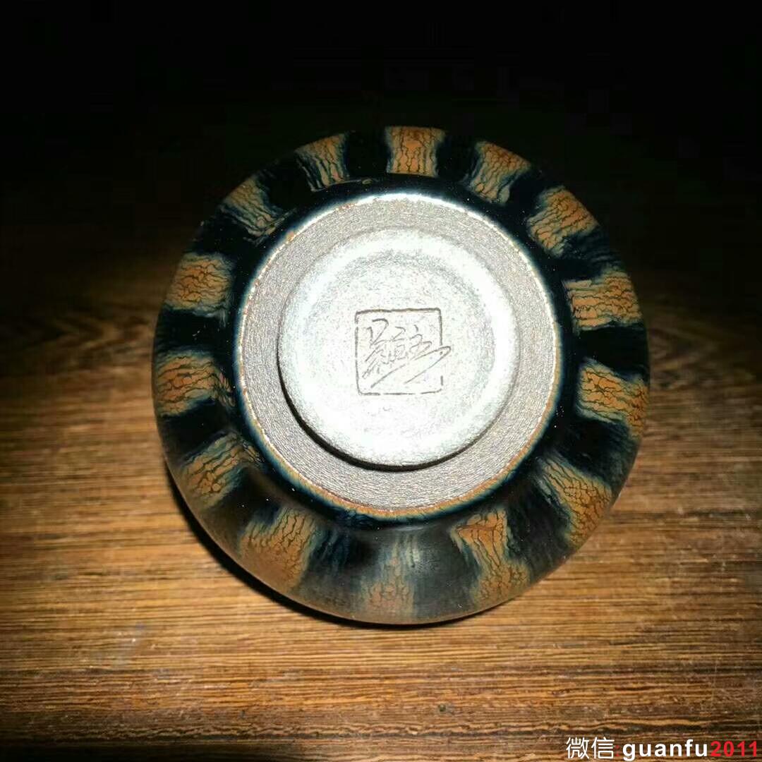 省級大師吳立主師傅 窯變西瓜花：口徑8.4*4.9