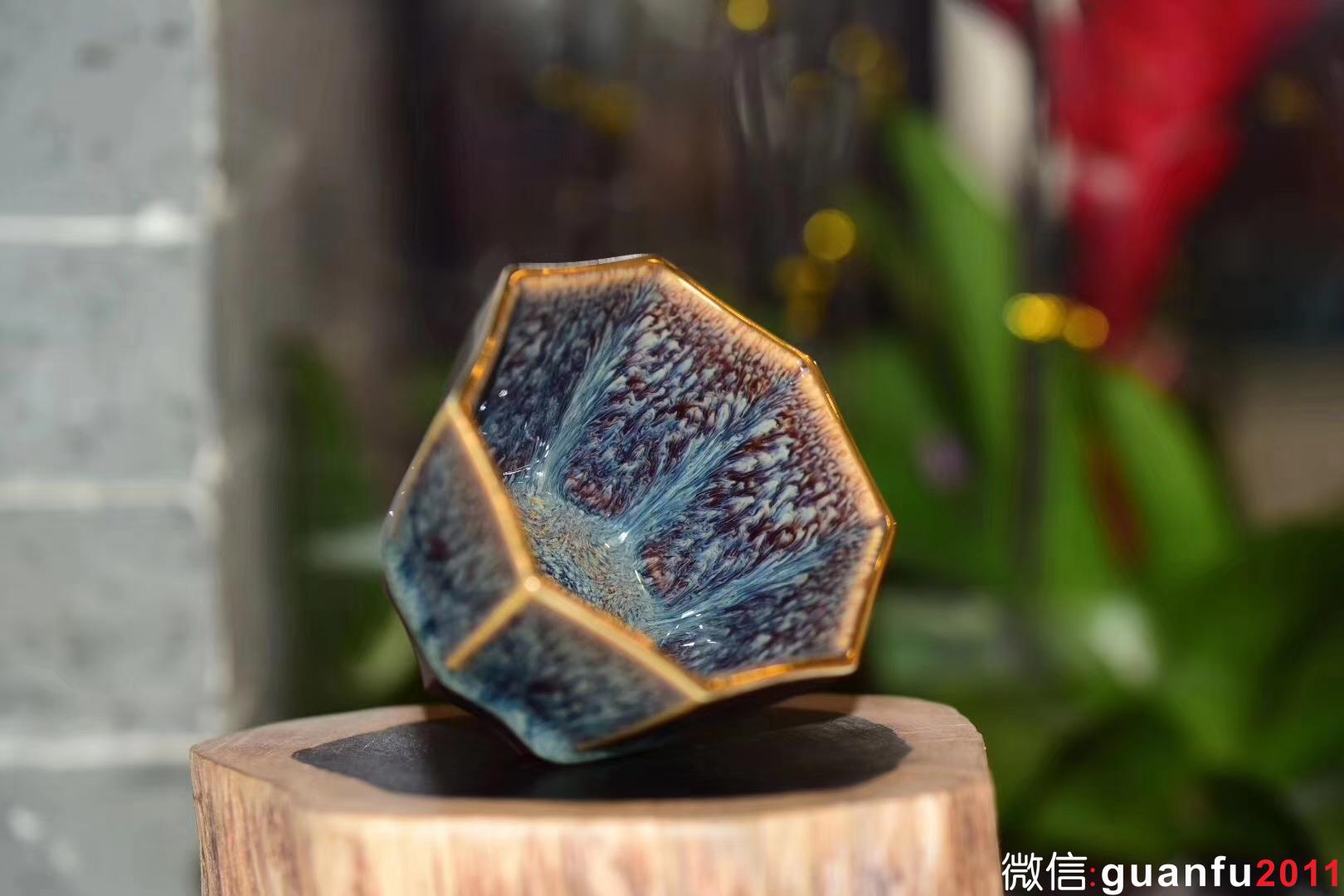 范澤鋒老師 【漢風(fēng)八韻】星月盞 描金邊 口徑:8.6公分高5.5公分