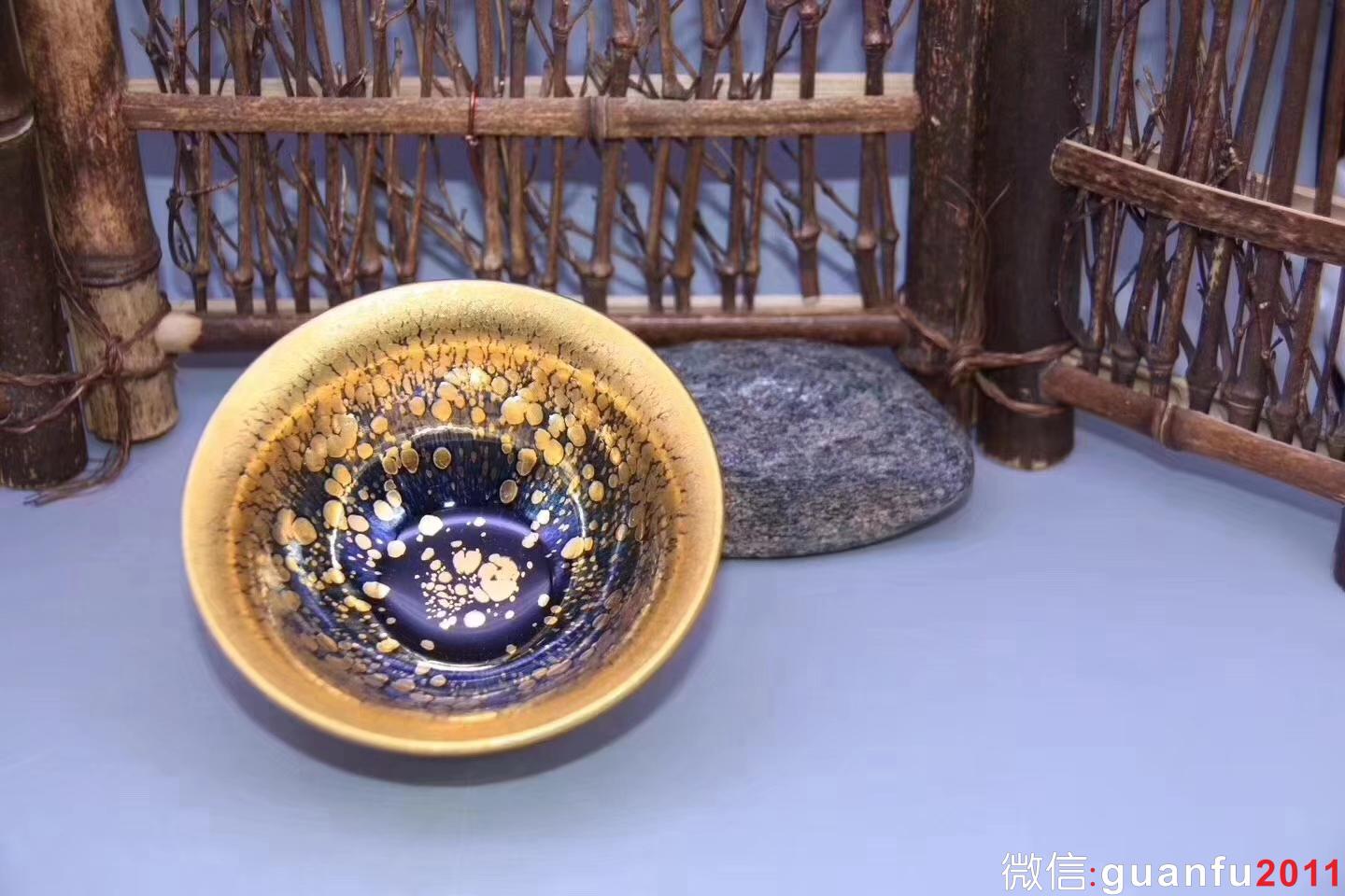 中國天目第一人：范澤鋒老師  全稱“國家研究員級高級工藝美術(shù)師”金油滴 斗笠 9.8高：6