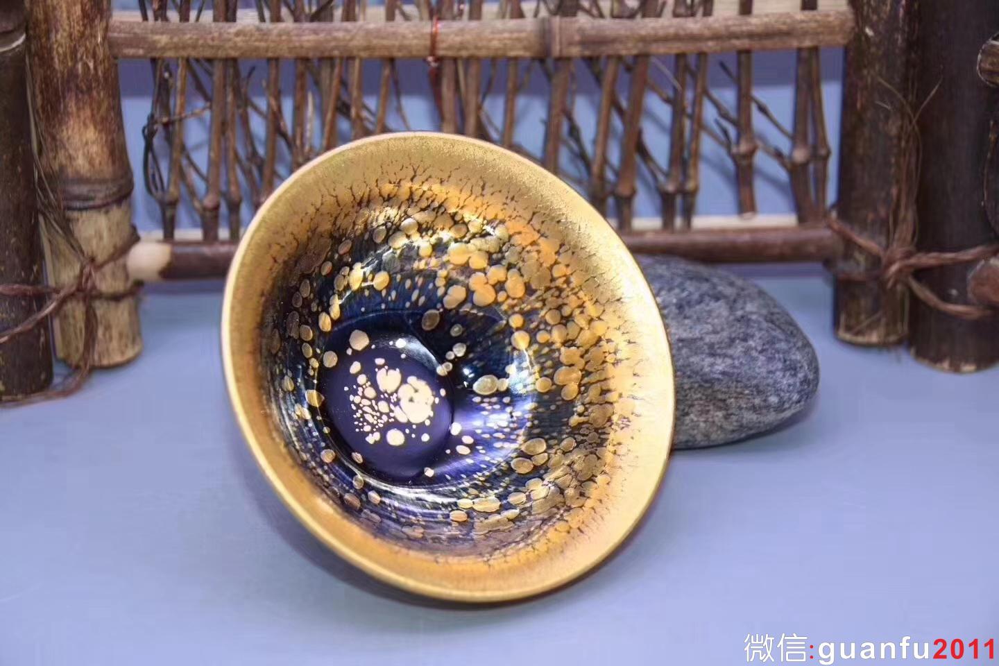 中國天目第一人：范澤鋒老師  全稱“國家研究員級高級工藝美術(shù)師”金油滴 斗笠 9.8高：6