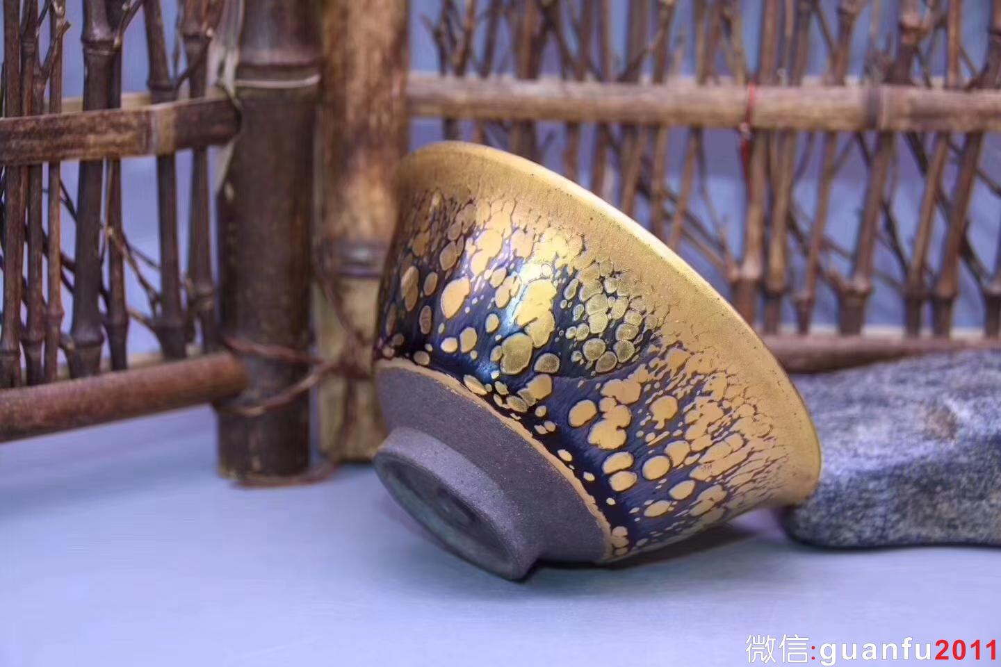 中國天目第一人：范澤鋒老師  全稱“國家研究員級高級工藝美術(shù)師”金油滴 斗笠 9.8高：6