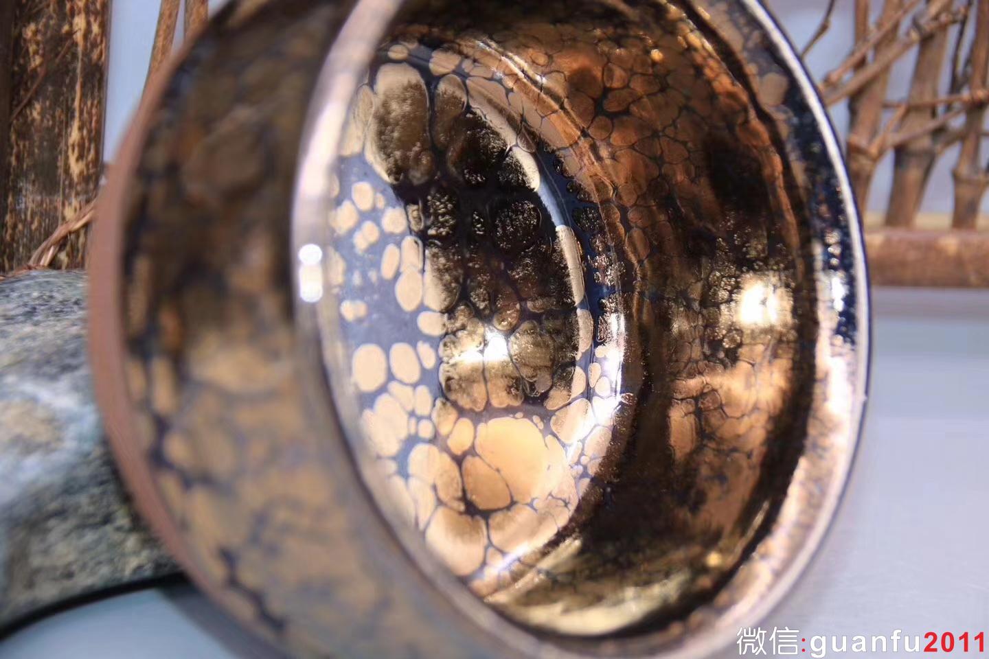 黃上興老師作品：星云缽·金油滴茶盞、完美無(wú)瑕精品，口徑9cm 高度5.5cm