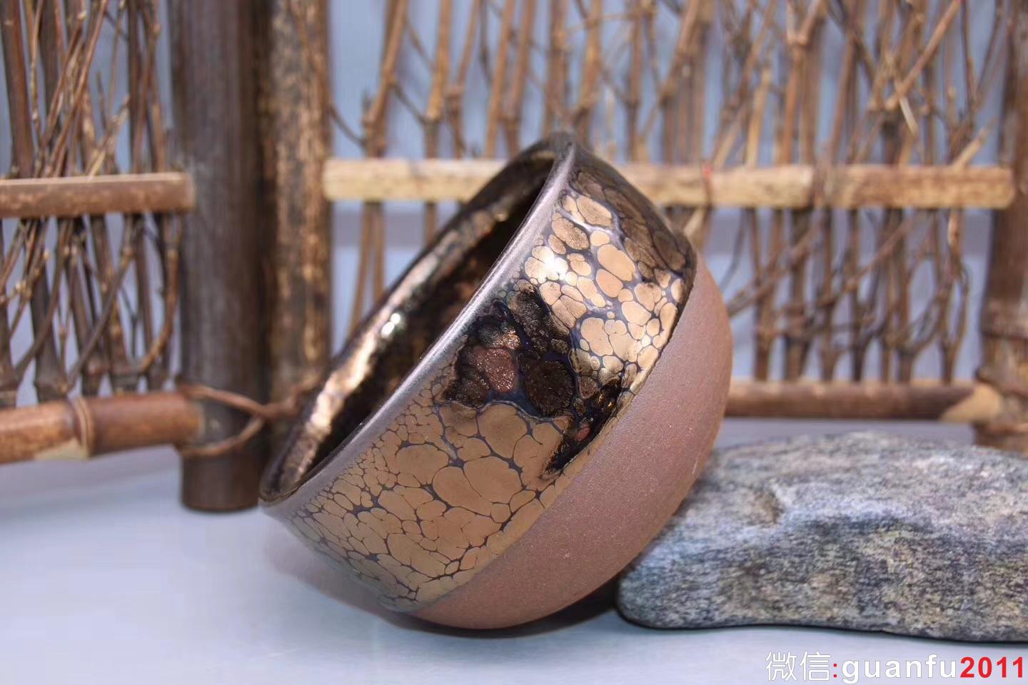 黃上興老師作品：星云缽·金油滴茶盞、完美無(wú)瑕精品，口徑9cm 高度5.5cm