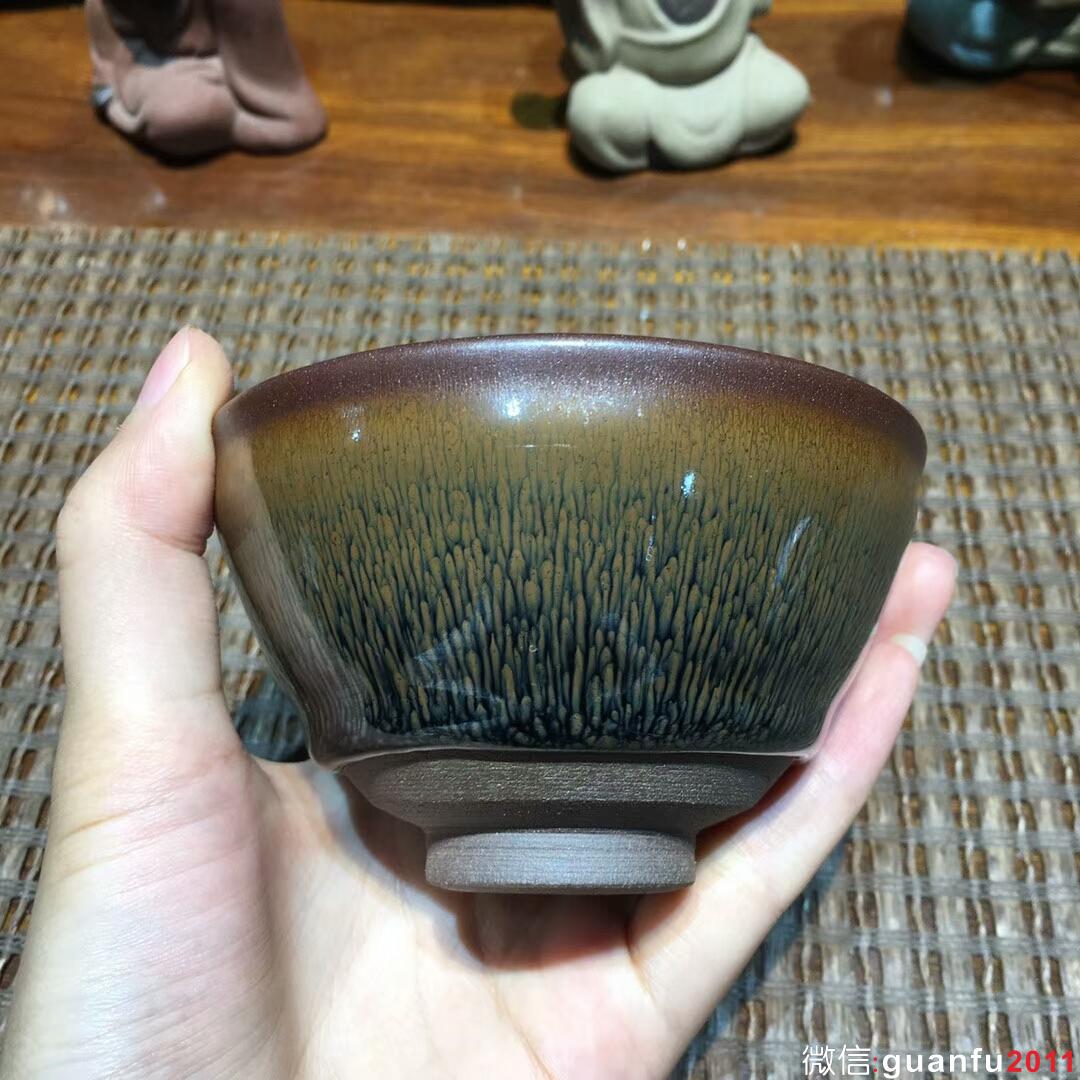 葉禮旺老師 金兔毫束口盞：口徑9.8*5.8