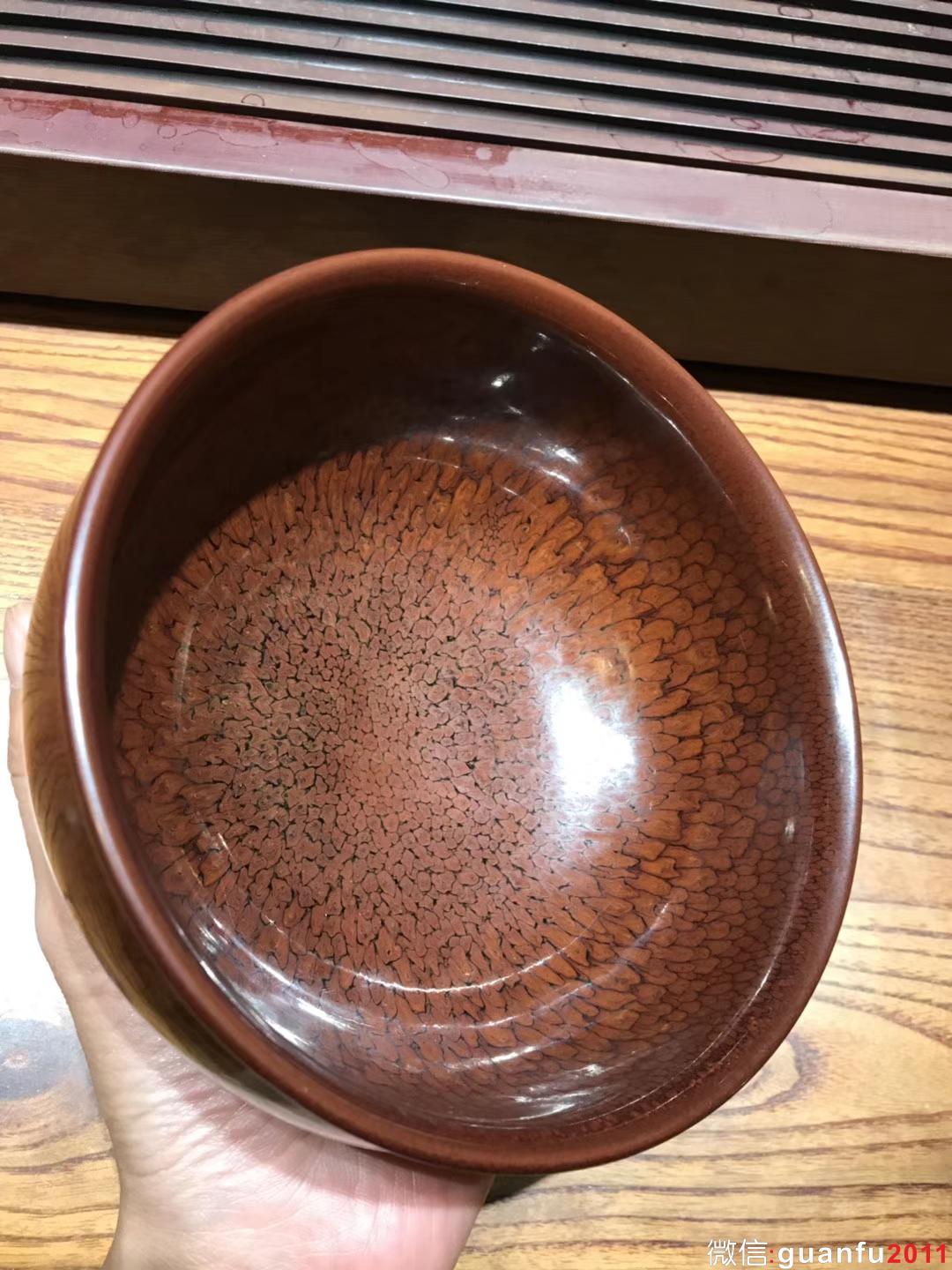 陳大鵬老師 紅黃鷓鴣斑一對 口徑13.8高6.5公分大香爐