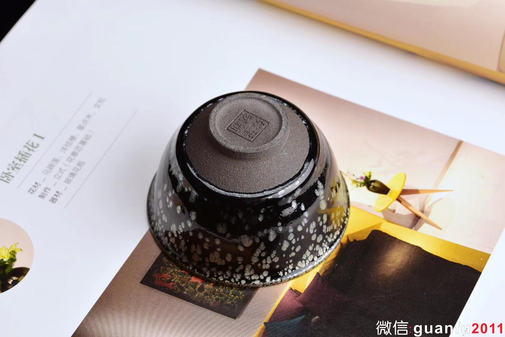 黑底小鈴鐺杯 葉新奴老師手作 8.0*5.0