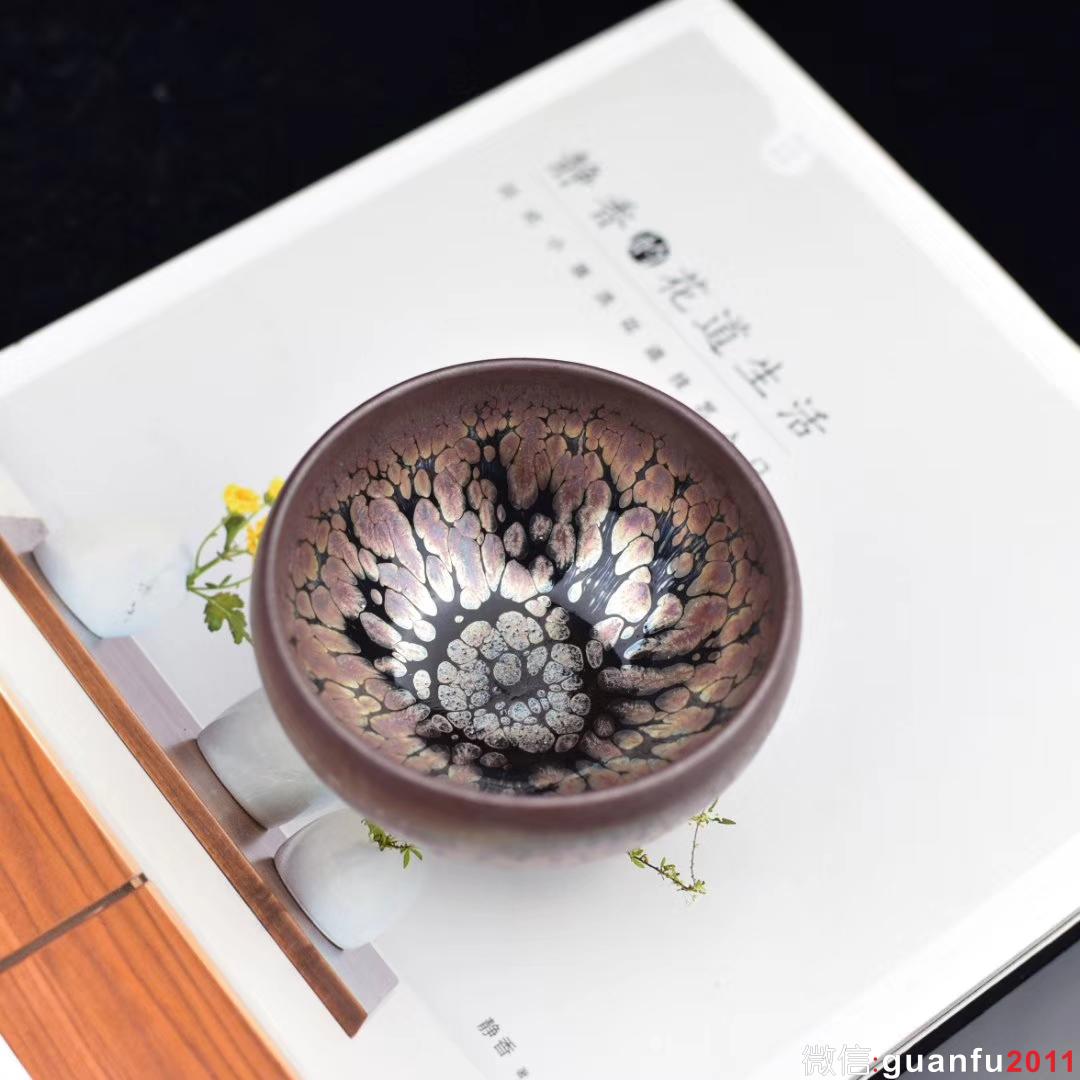 葉長青老師手作 絕美粉紫油滴缽