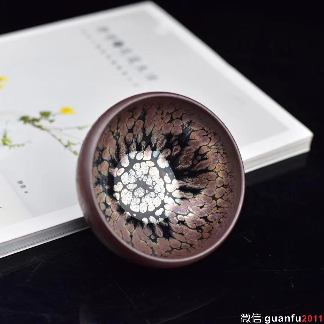 葉長青老師手作 絕美粉紫油滴缽