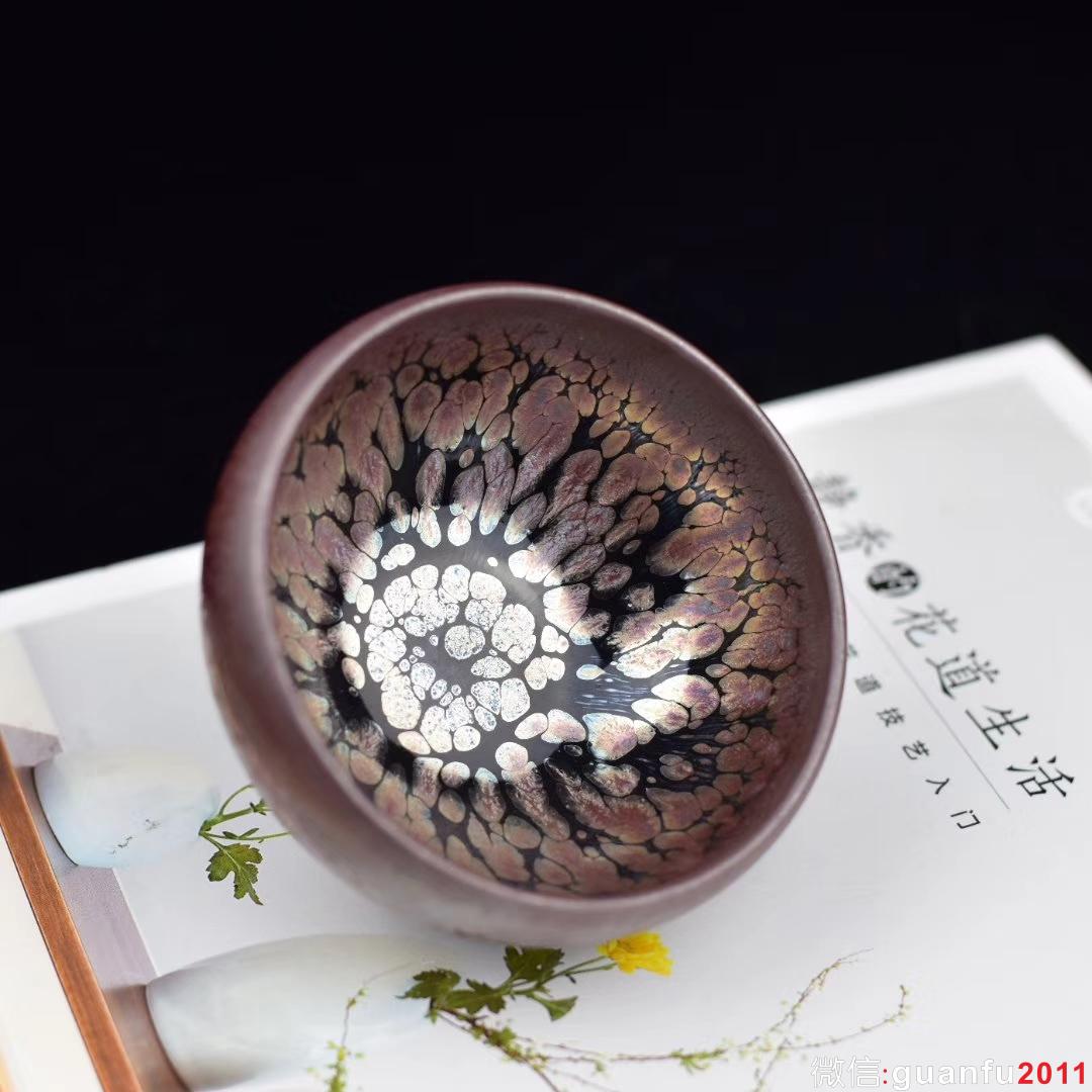 葉長青老師手作 絕美粉紫油滴缽