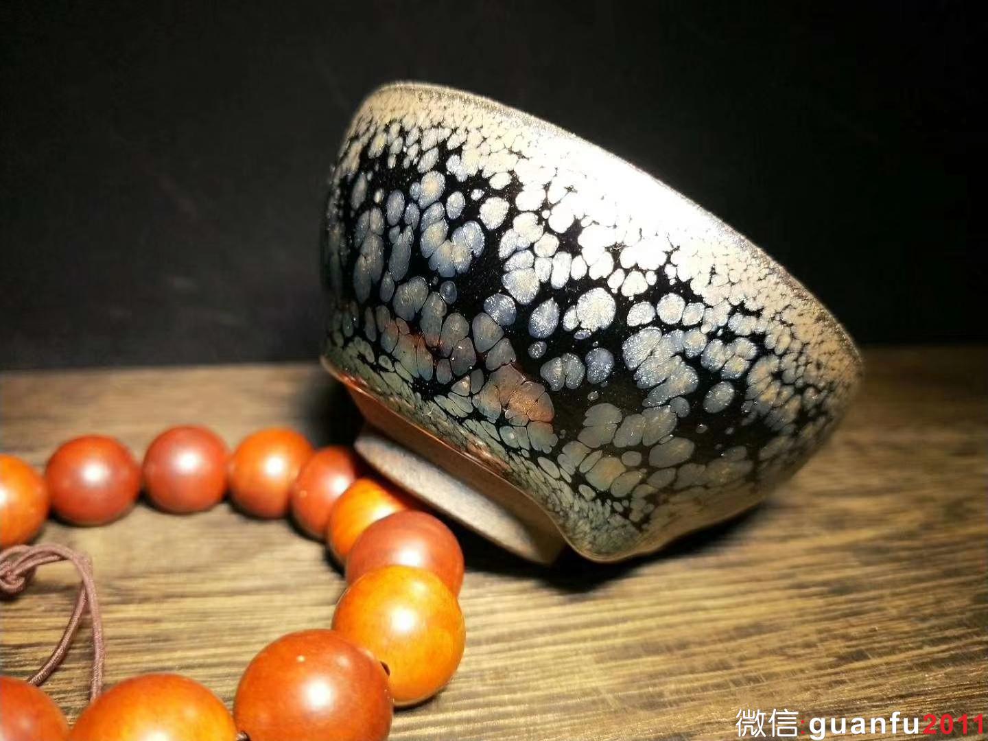 蔡炳盛傳統(tǒng)油滴:口徑8 器型古樸，油滴生動飽滿