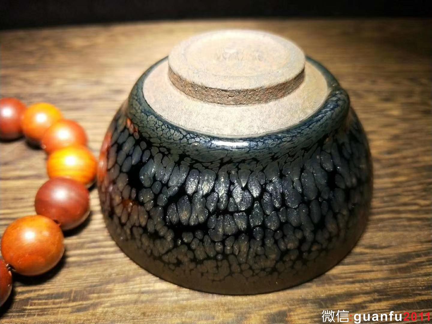 蔡炳盛傳統(tǒng)油滴:口徑8 器型古樸，油滴生動飽滿