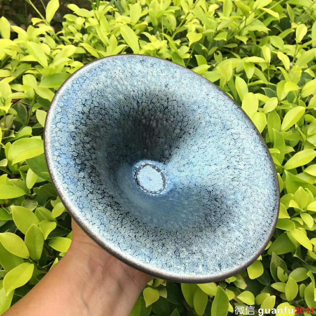 滿天星大盞～收藏重器！ 建窯四杰～劉學(xué)財(cái)師傅作品 口徑21高7.5