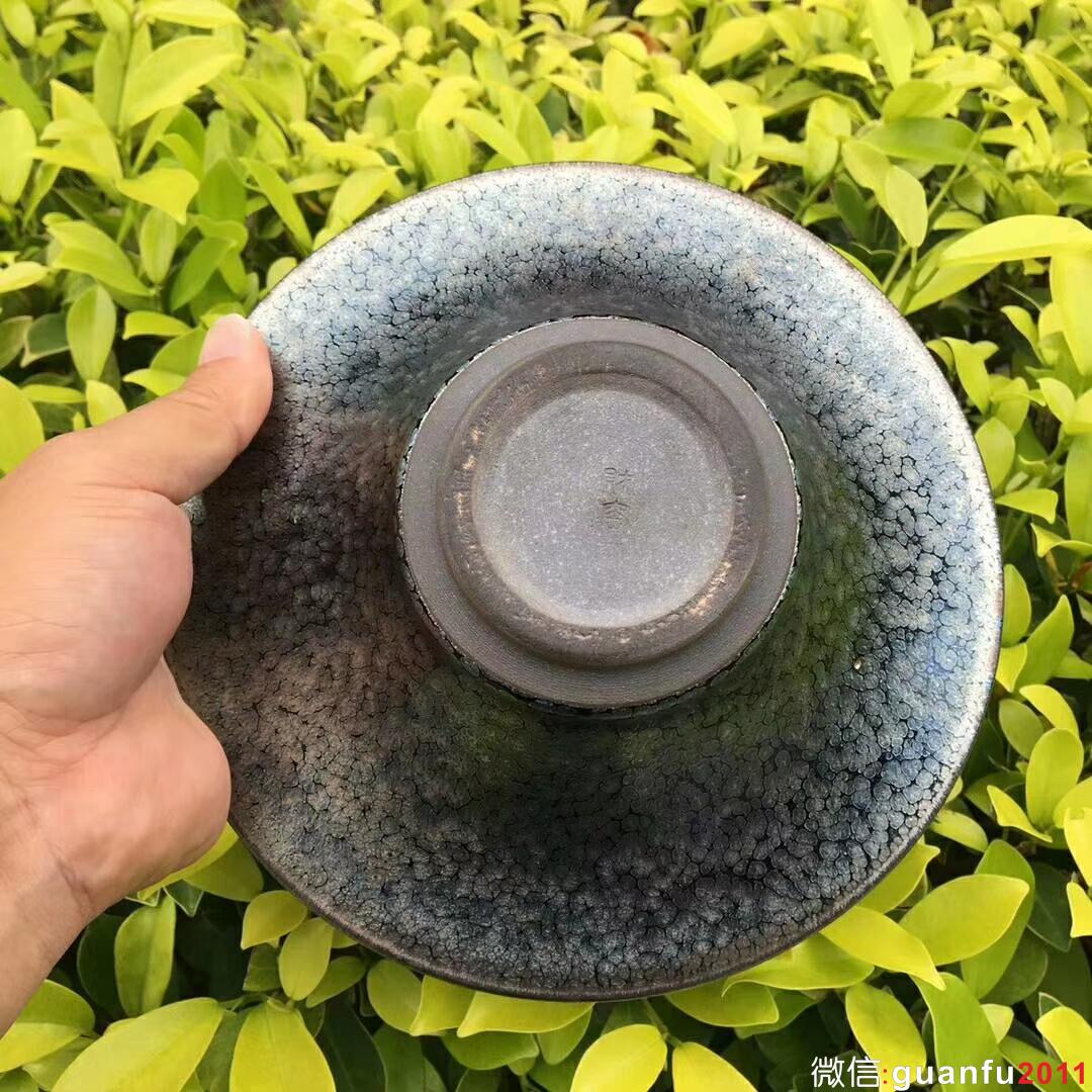 滿天星大盞～收藏重器！ 建窯四杰～劉學(xué)財(cái)師傅作品 口徑21高7.5