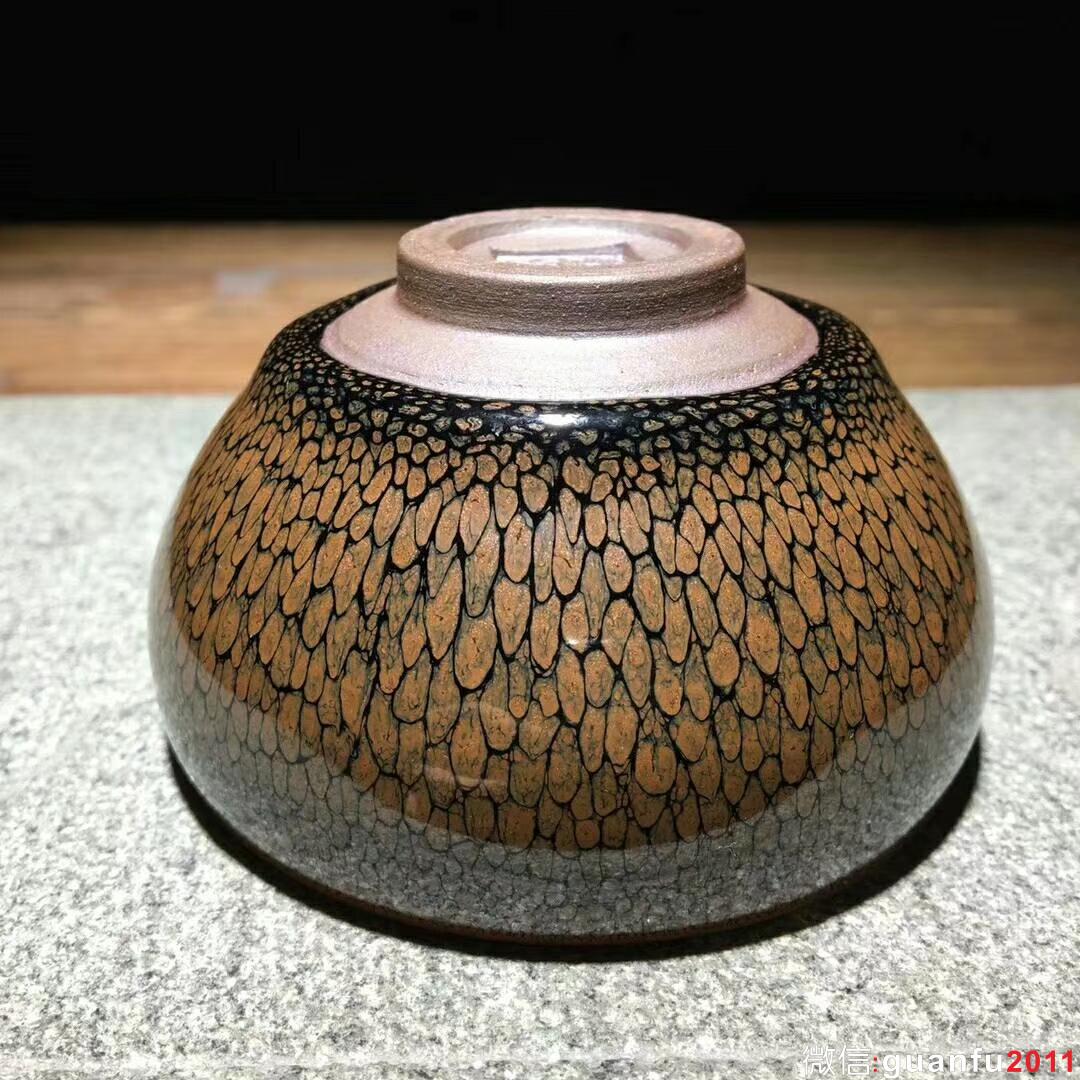 精品黃鷓鴣斑～陳其富師傅作品 口徑8.5高肚大9.2高5.2