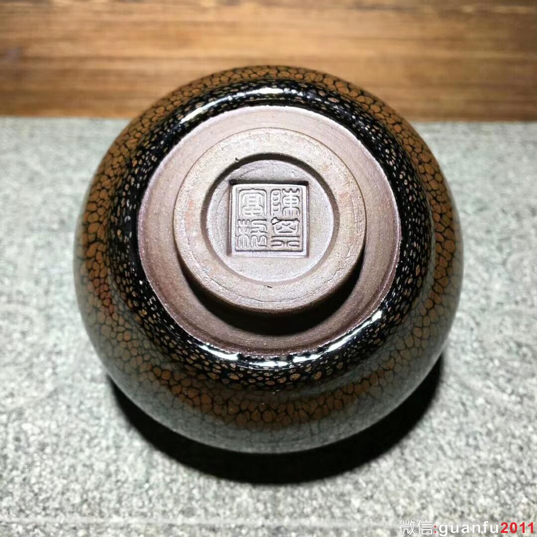 精品黃鷓鴣斑～陳其富師傅作品 口徑8.5高肚大9.2高5.2