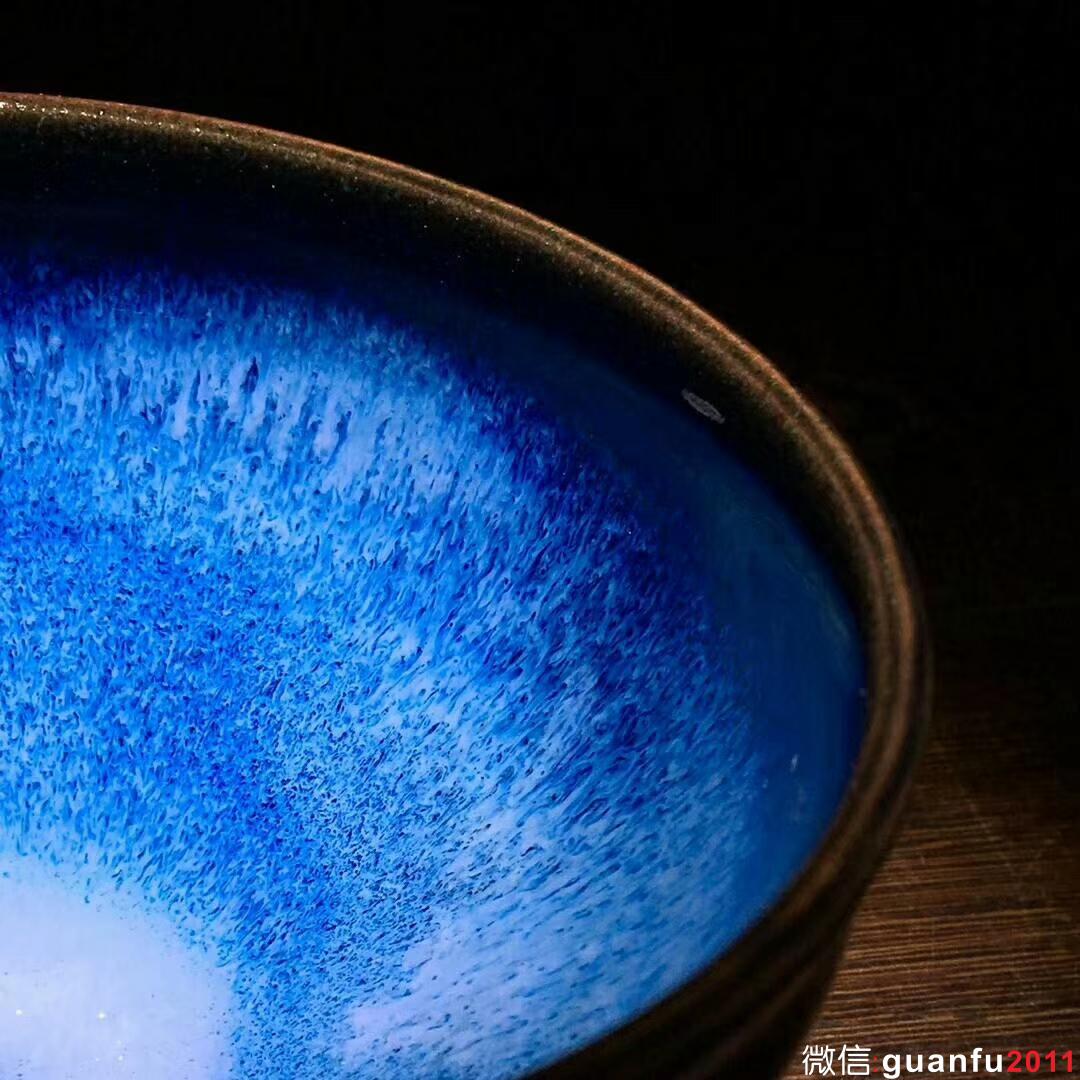 回藍(lán)極光～吳繼旺師傅新品！ 口徑9.8高5.5