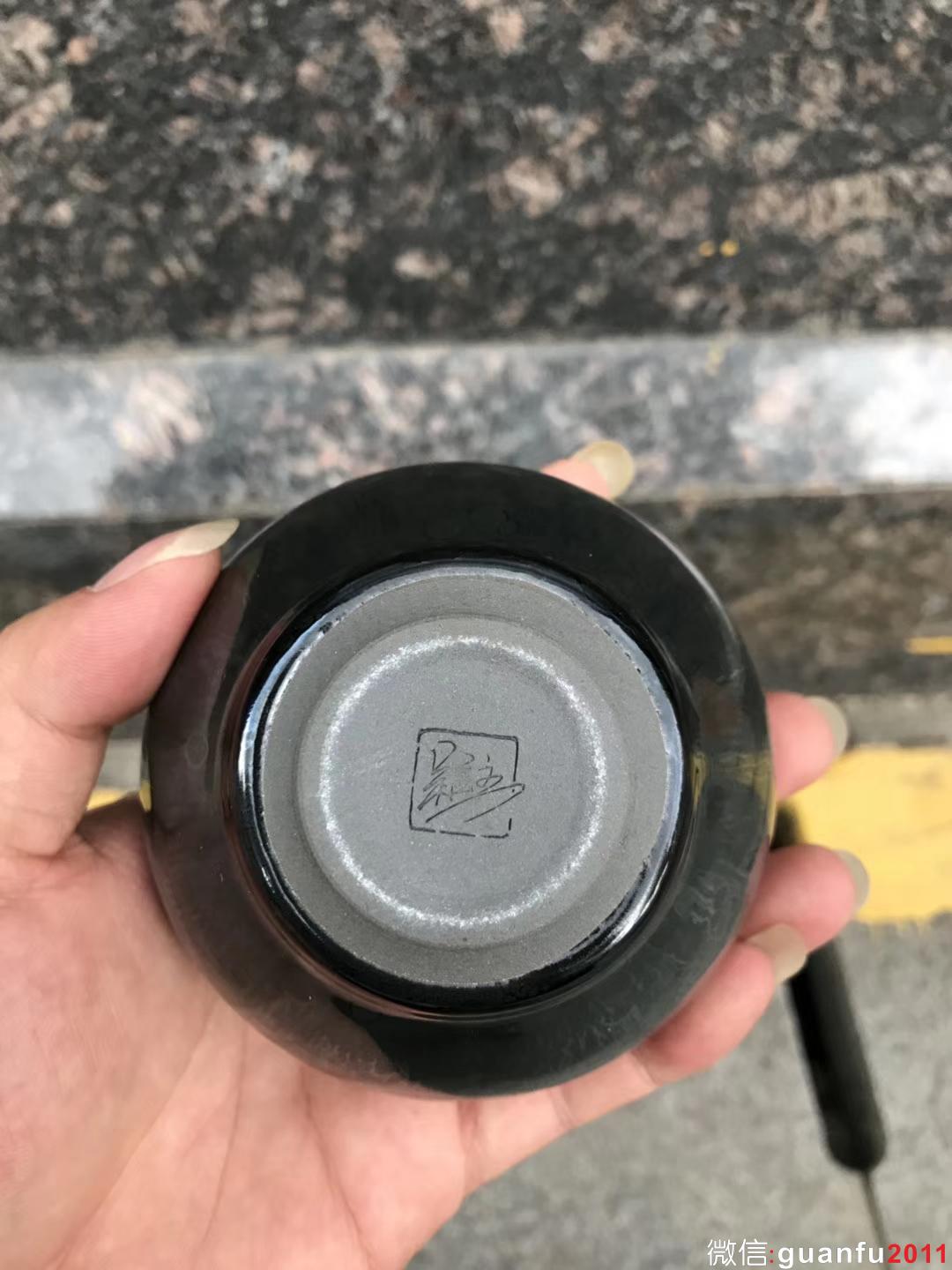 吳立主老師作品:窯變油滴、束口9公分