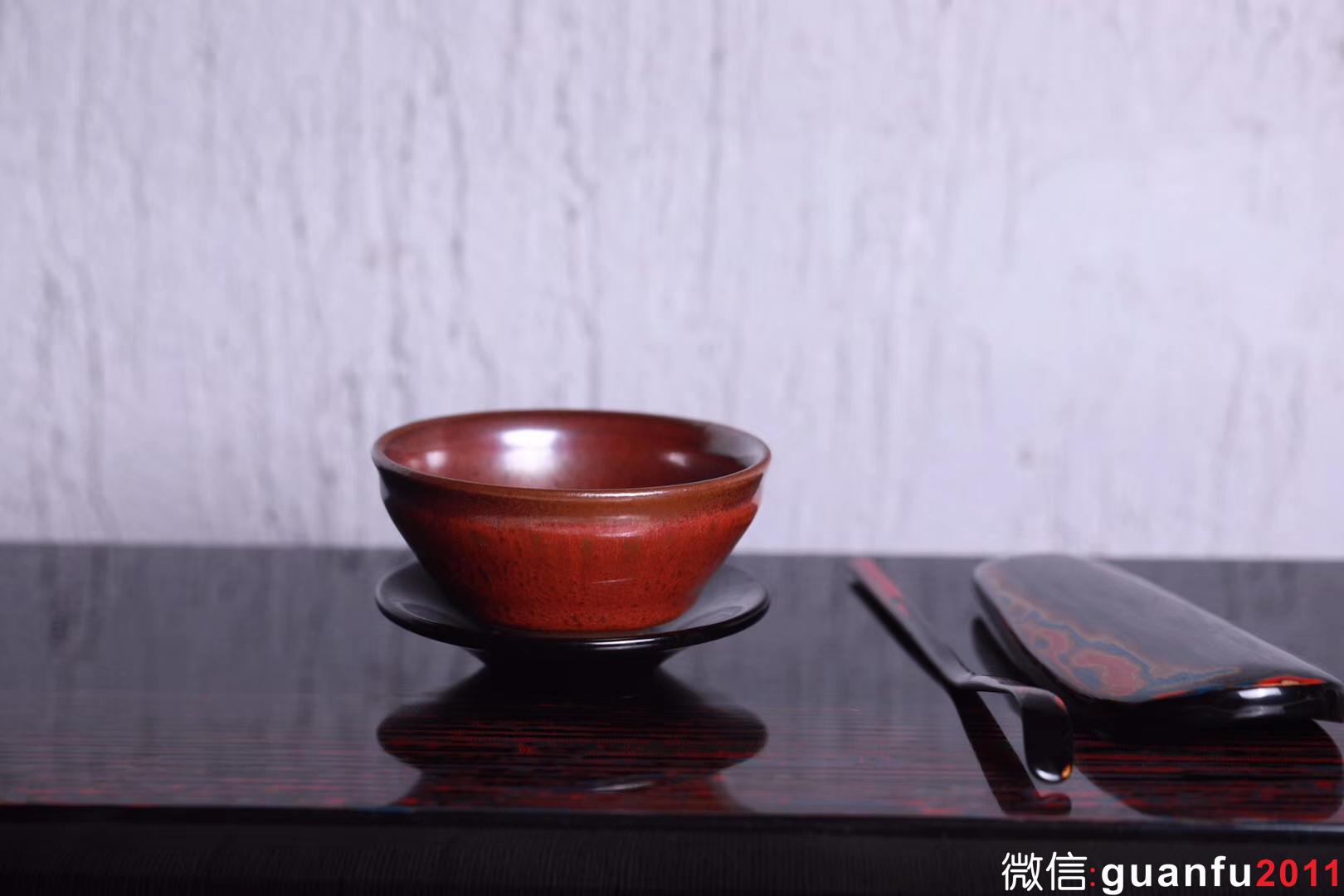 孫建興早期 金柿紅束口盞