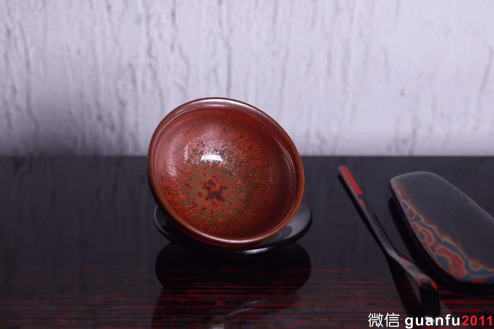 孫建興早期 金柿紅束口盞