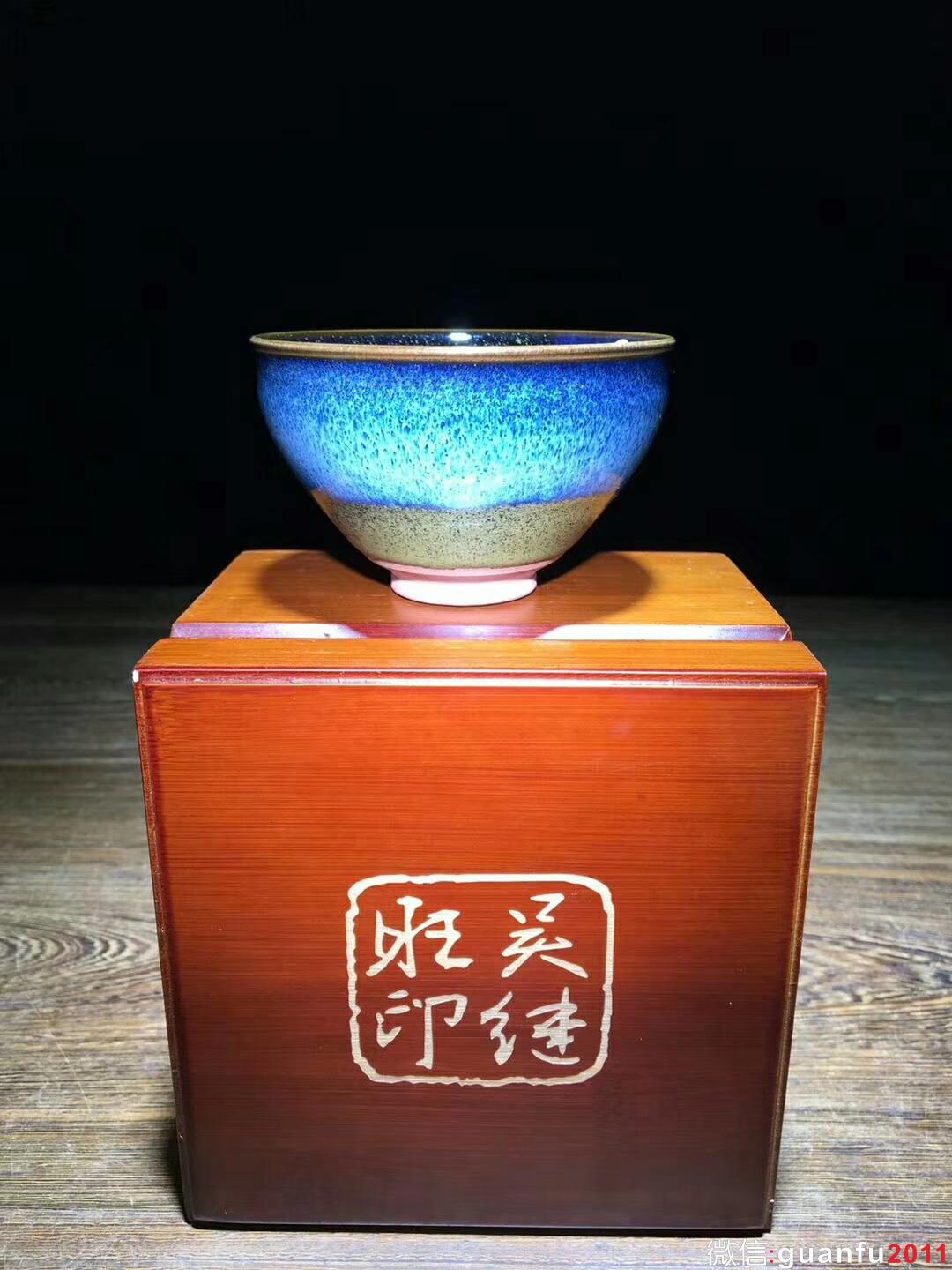 回藍～吳繼旺師傅新品！ 口徑9.3高5.8