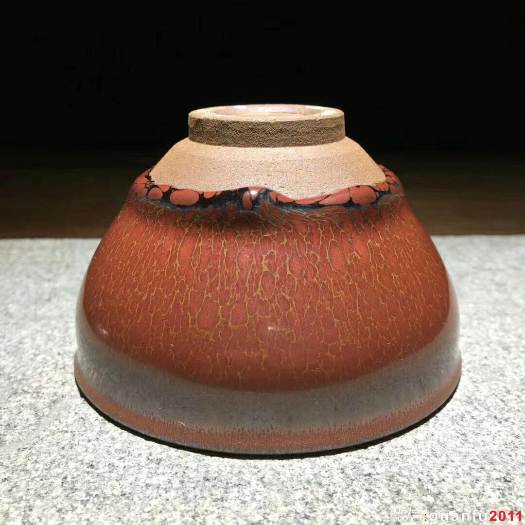 紅鷓鴣斑～吳小成師傅作品！ 口徑9高5.6