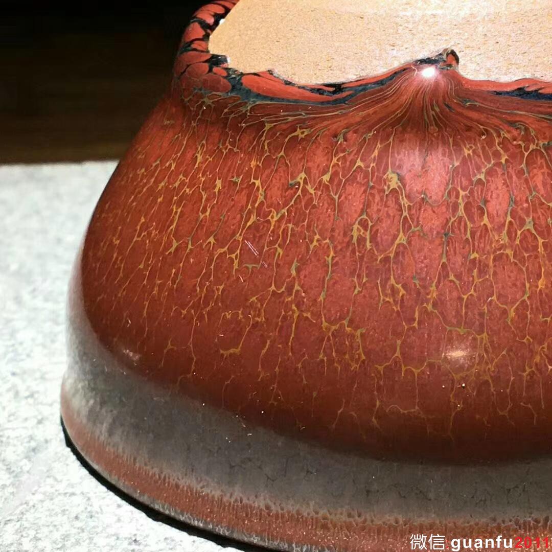 紅鷓鴣斑～吳小成師傅作品！ 口徑9高5.6