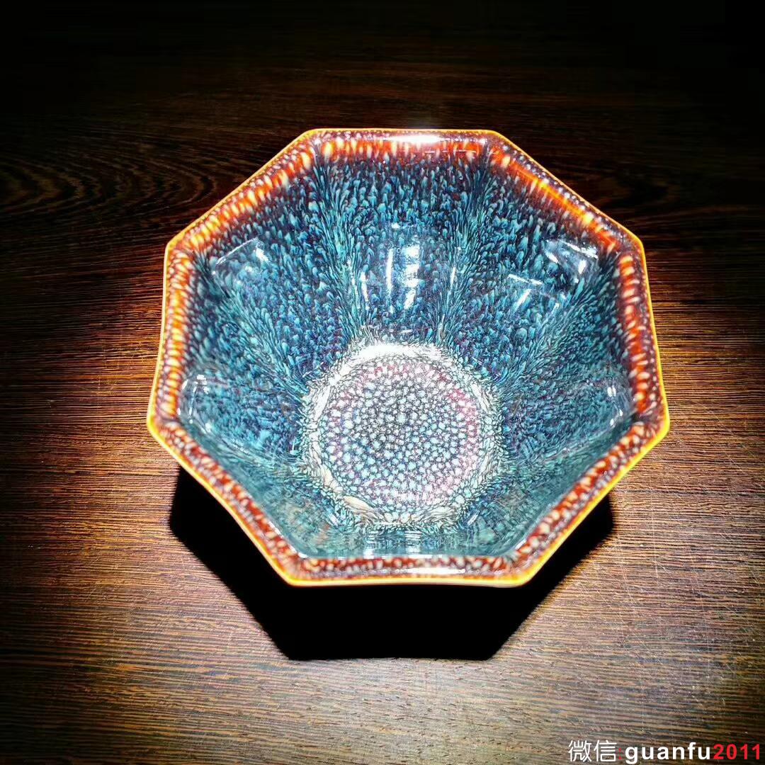 國家級(jí)大師～范澤鋒老師作品 【漢風(fēng)八韻】口徑:對(duì)角10.6款9.7高6.8八方茶盞，玲瓏逸致。窯火炎炎，丹彩灼灼。天工意美，變幻莫測(cè)。收藏級(jí)。