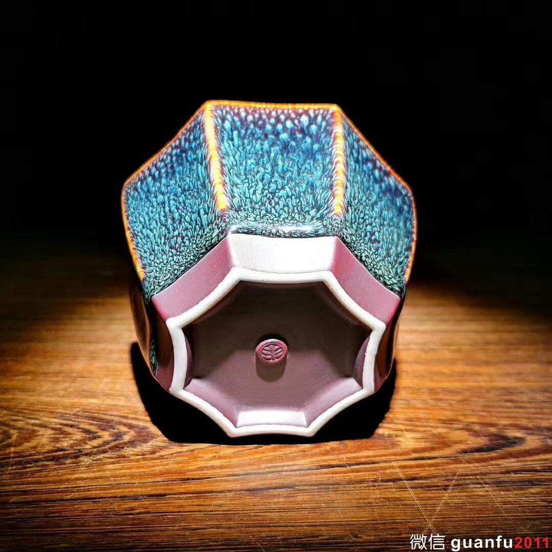 國家級(jí)大師～范澤鋒老師作品 【漢風(fēng)八韻】口徑:對(duì)角10.6款9.7高6.8八方茶盞，玲瓏逸致。窯火炎炎，丹彩灼灼。天工意美，變幻莫測(cè)。收藏級(jí)。