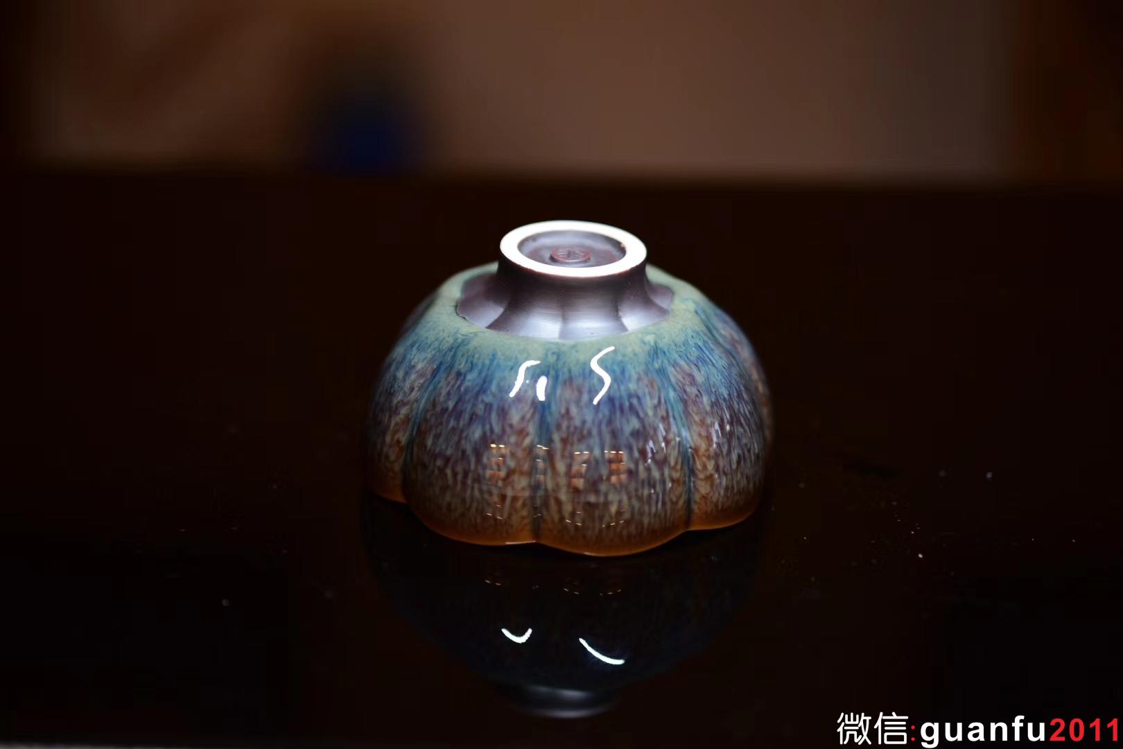 范澤鋒老師制【盈珠】手捧如花 器型與斑紋的完美演繹 口徑：8.6*4.7公分