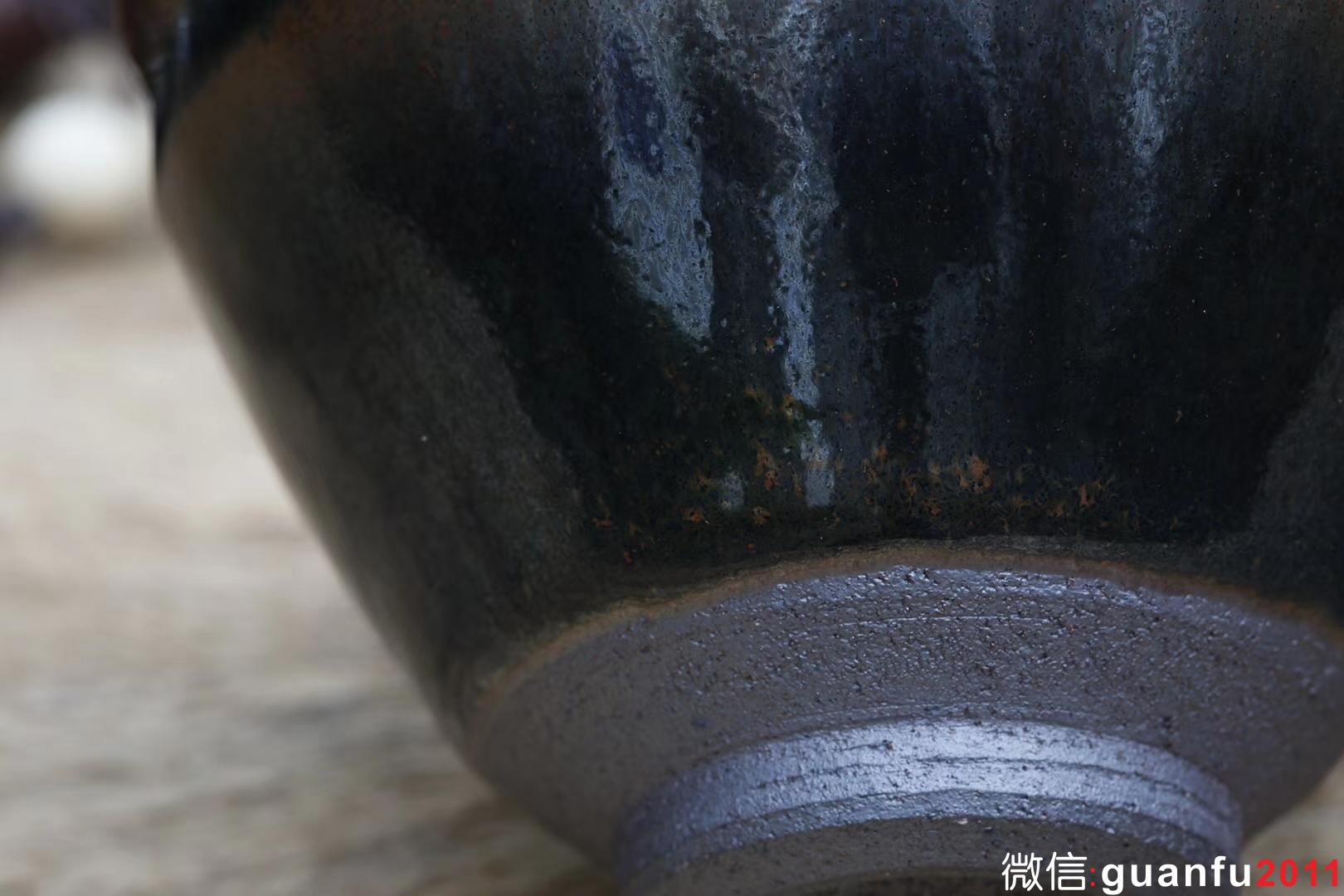 乾窯 吳興乾師傅 個(gè)人款 仿建青藍(lán)兔毫束口 9.1*6.1