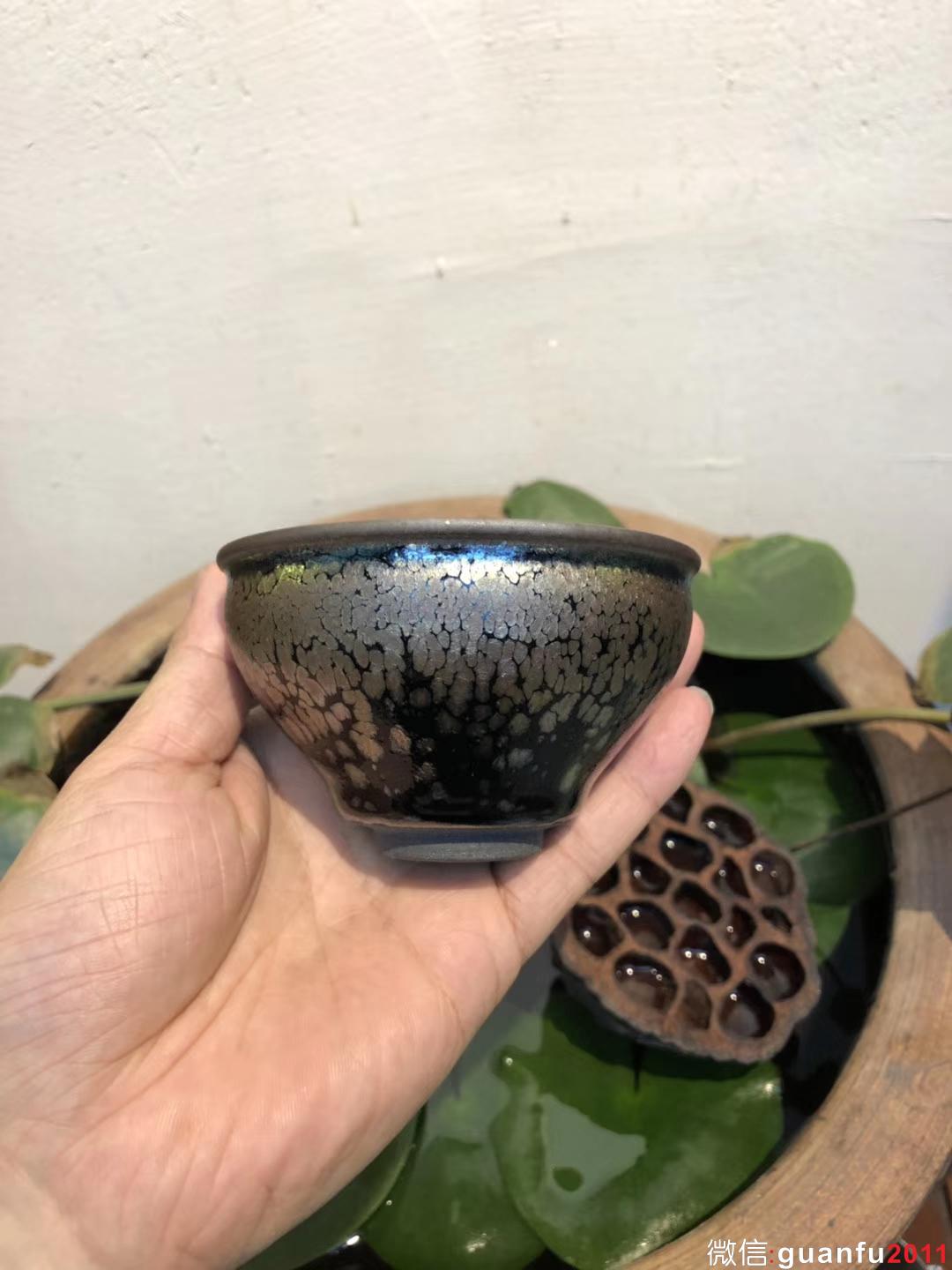 李盞 李昌海老師 鷓鴣斑 束口 口徑：9.3高：6