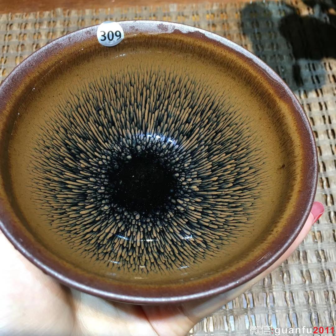 葉禮旺老師 全手工作品 金兔毫束口盞 口徑10.3 高6