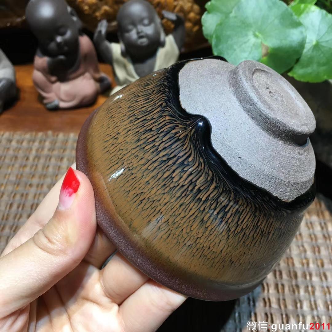 葉禮旺老師 全手工作品 金兔毫束口盞 口徑10.3 高6