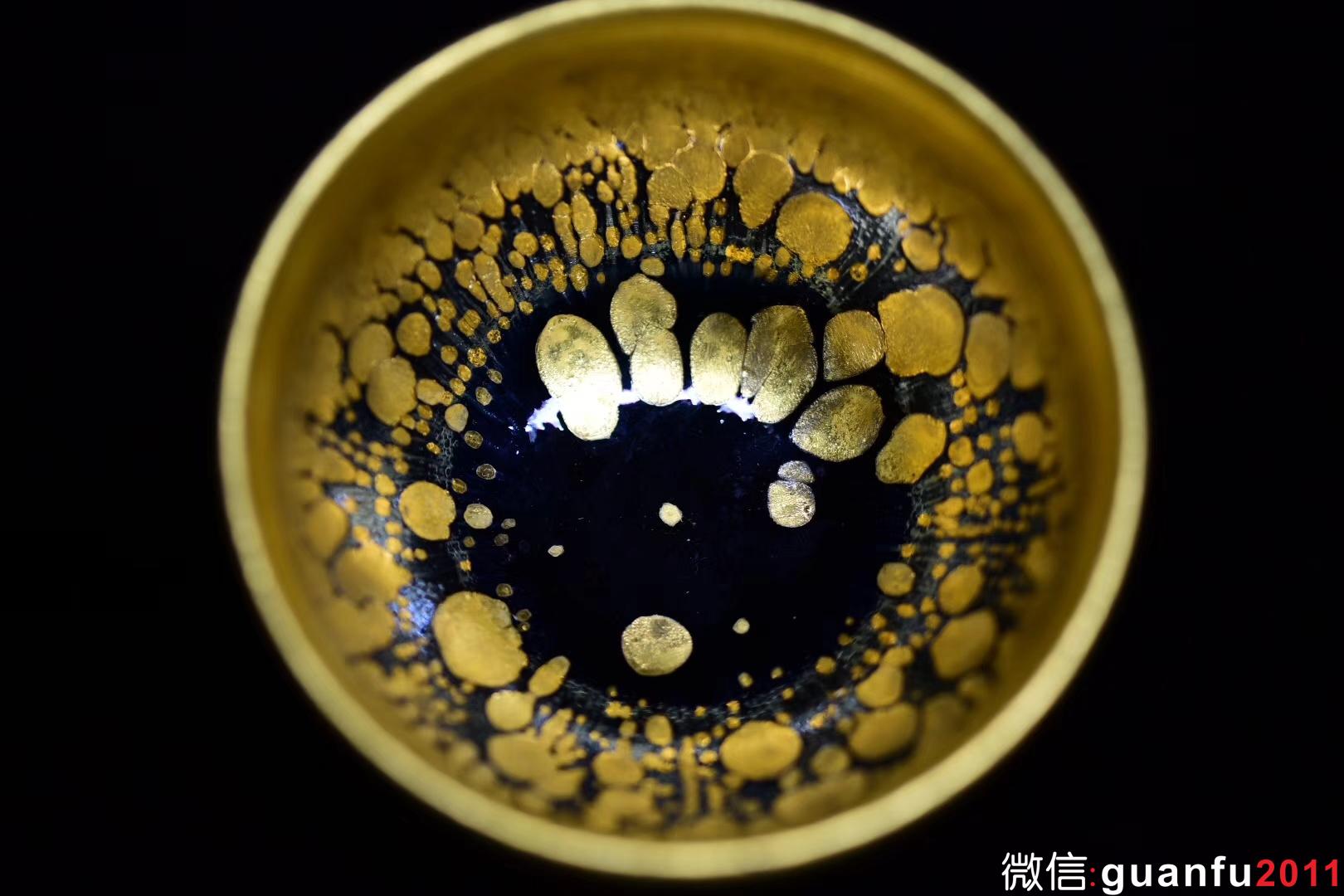 范澤鋒研究員級高級工藝美術(shù)大師 金油滴/鐵胎 柿圓型口徑:8.8公分高5公分