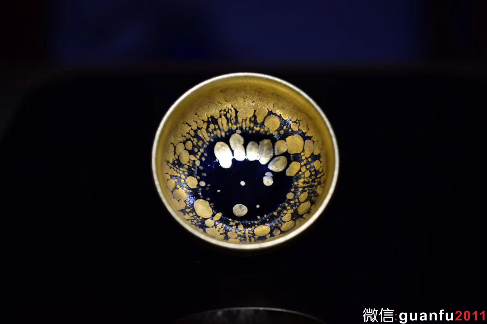 范澤鋒研究員級高級工藝美術(shù)大師 金油滴/鐵胎 柿圓型口徑:8.8公分高5公分