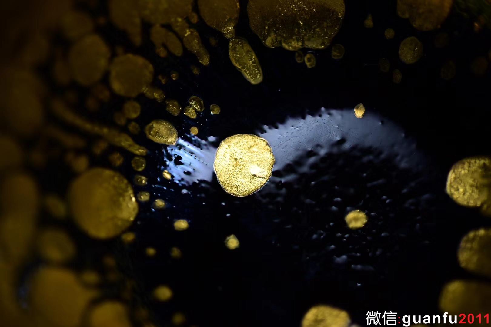 范澤鋒研究員級高級工藝美術(shù)大師 金油滴/鐵胎 柿圓型口徑:8.8公分高5公分