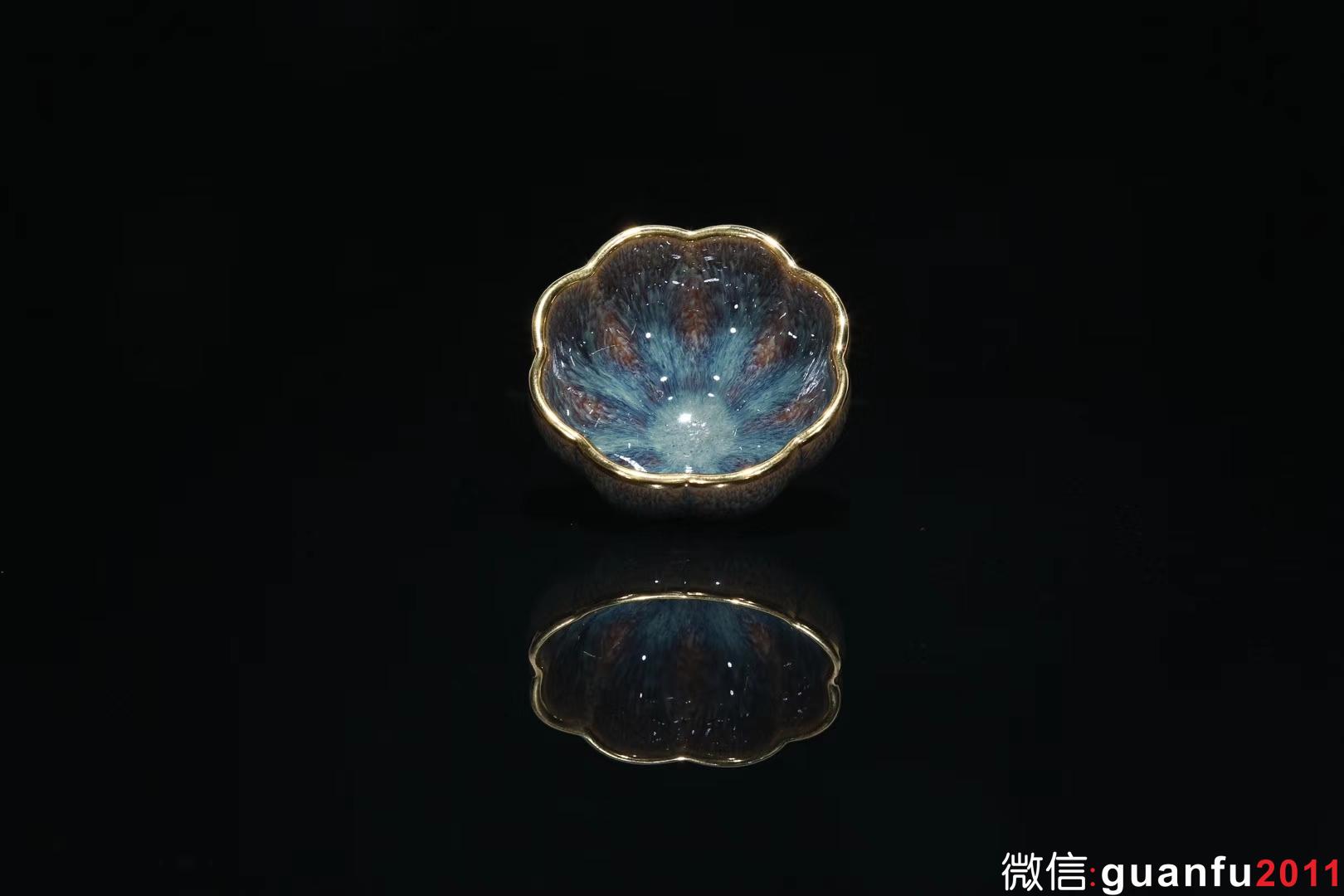 【盈珠】星月盞 描金邊 范澤鋒制 口徑:8.8公分高5公分