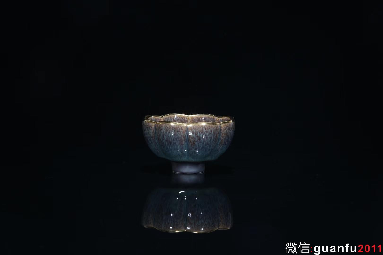 【盈珠】星月盞 描金邊 范澤鋒制 口徑:8.8公分高5公分